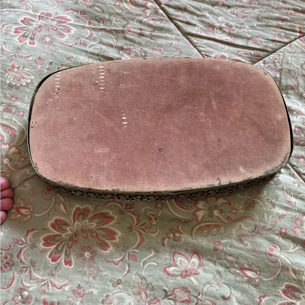 Elegant Gold Vanity Tray with Assorted Perfume Bottles
